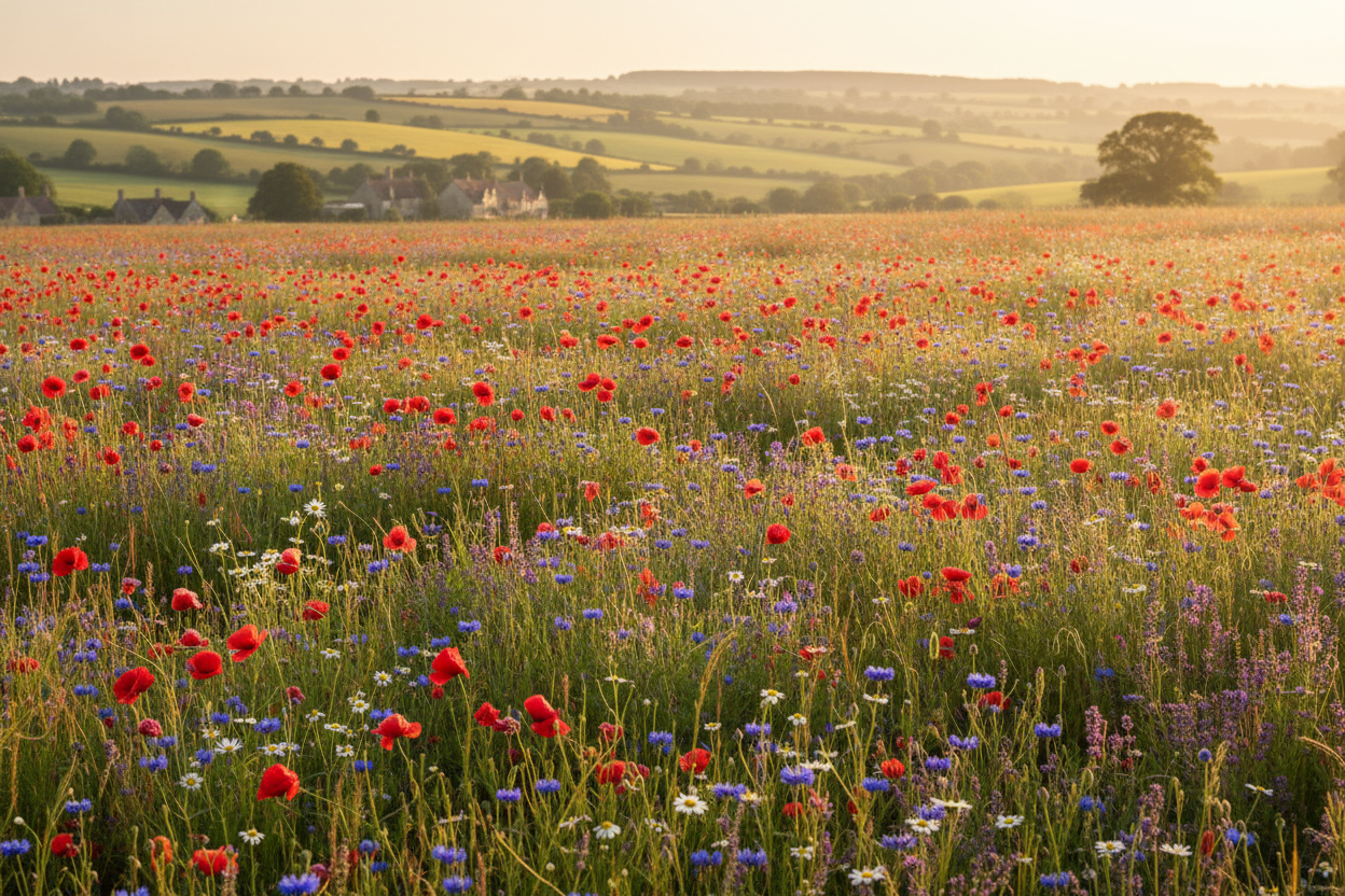 Wildflower meadows at Cotswolds cotswolds distillery