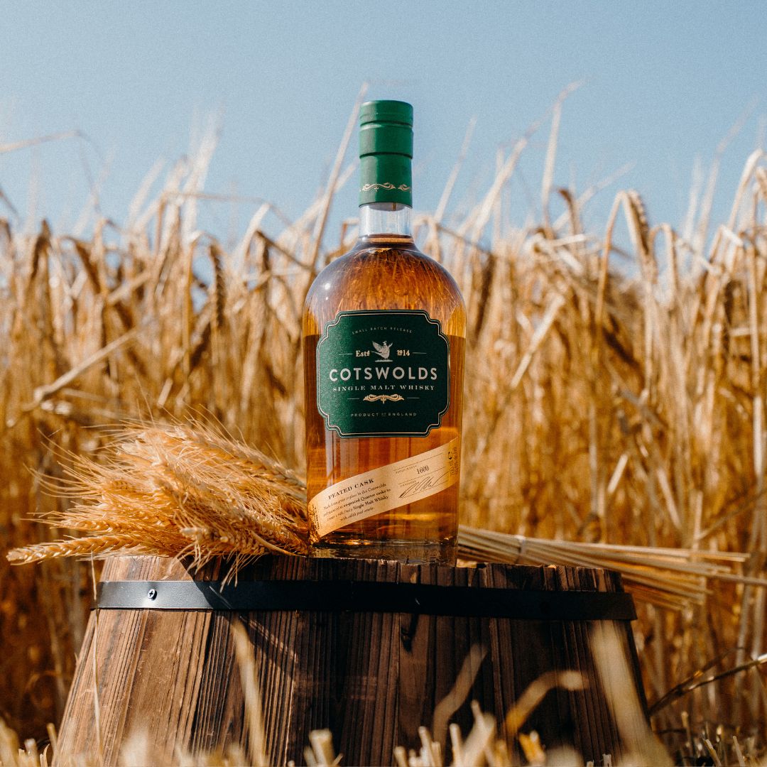 Bottle of peated whisky