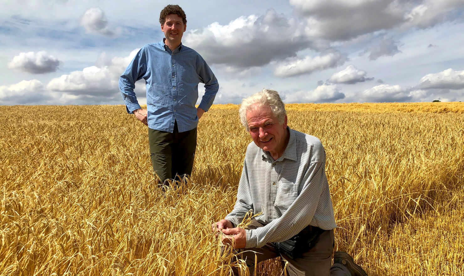 farmers in barley field