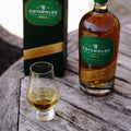 Dram of peated whisky outdoors