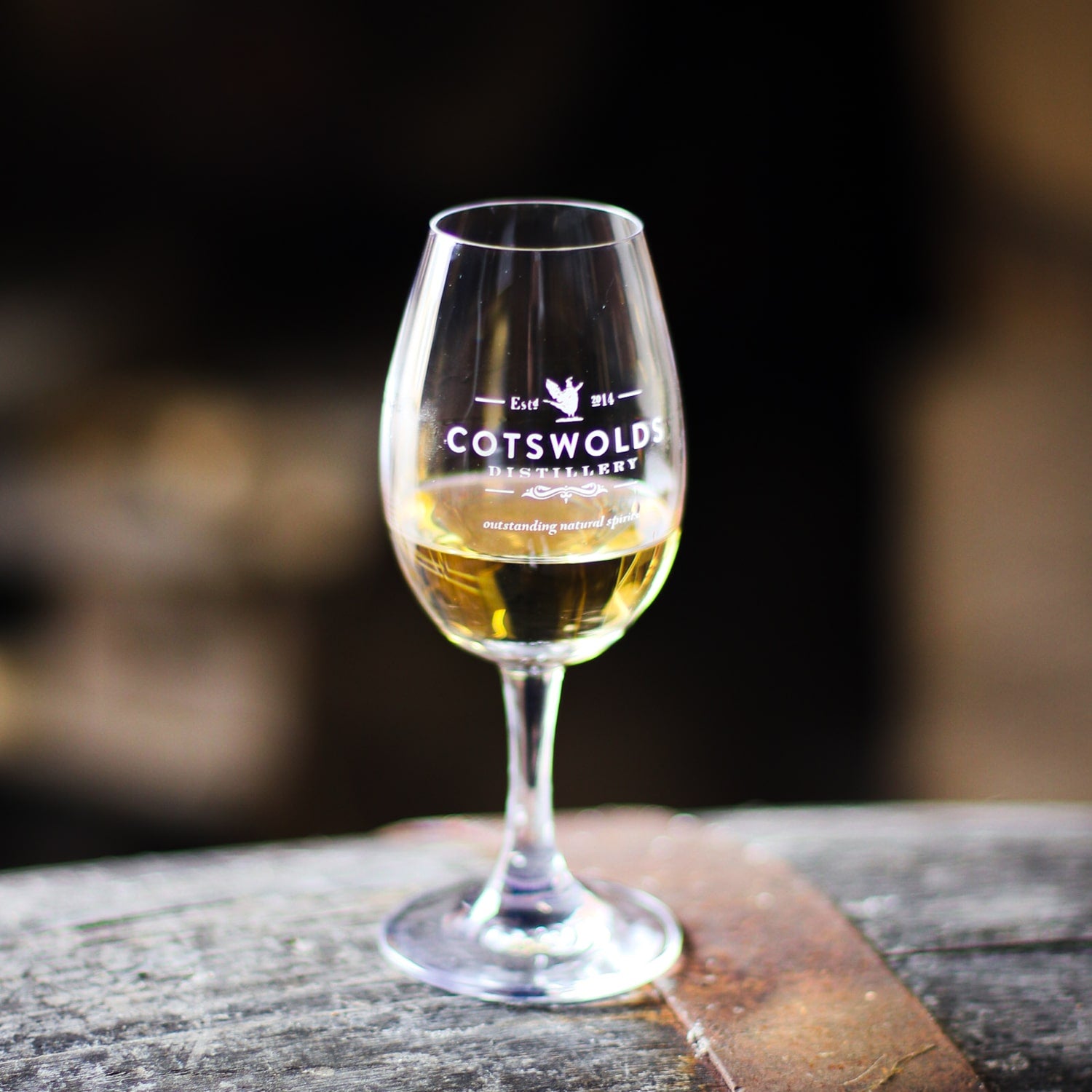 whisky dram on barrel