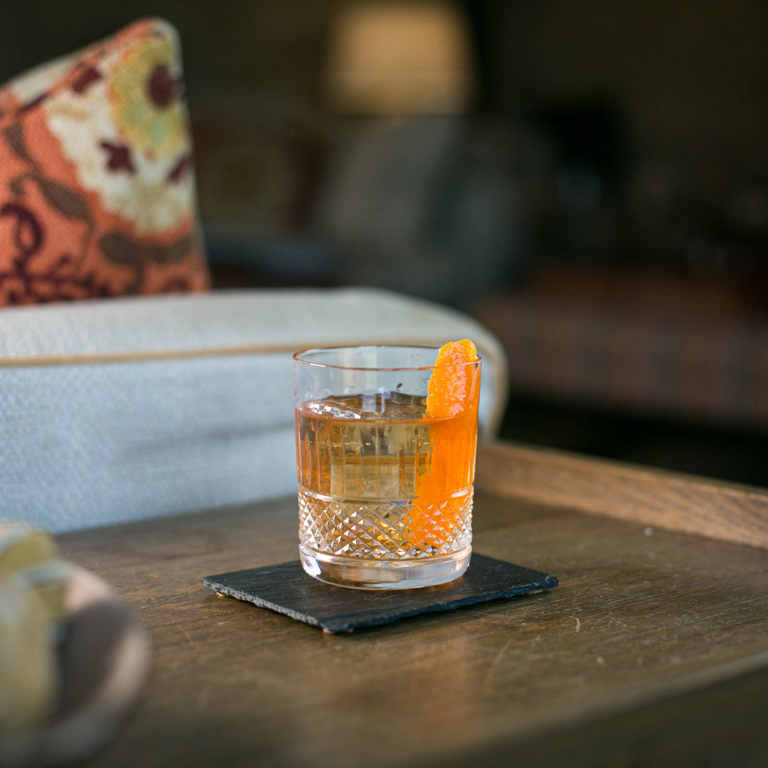 Whisky glass on a table