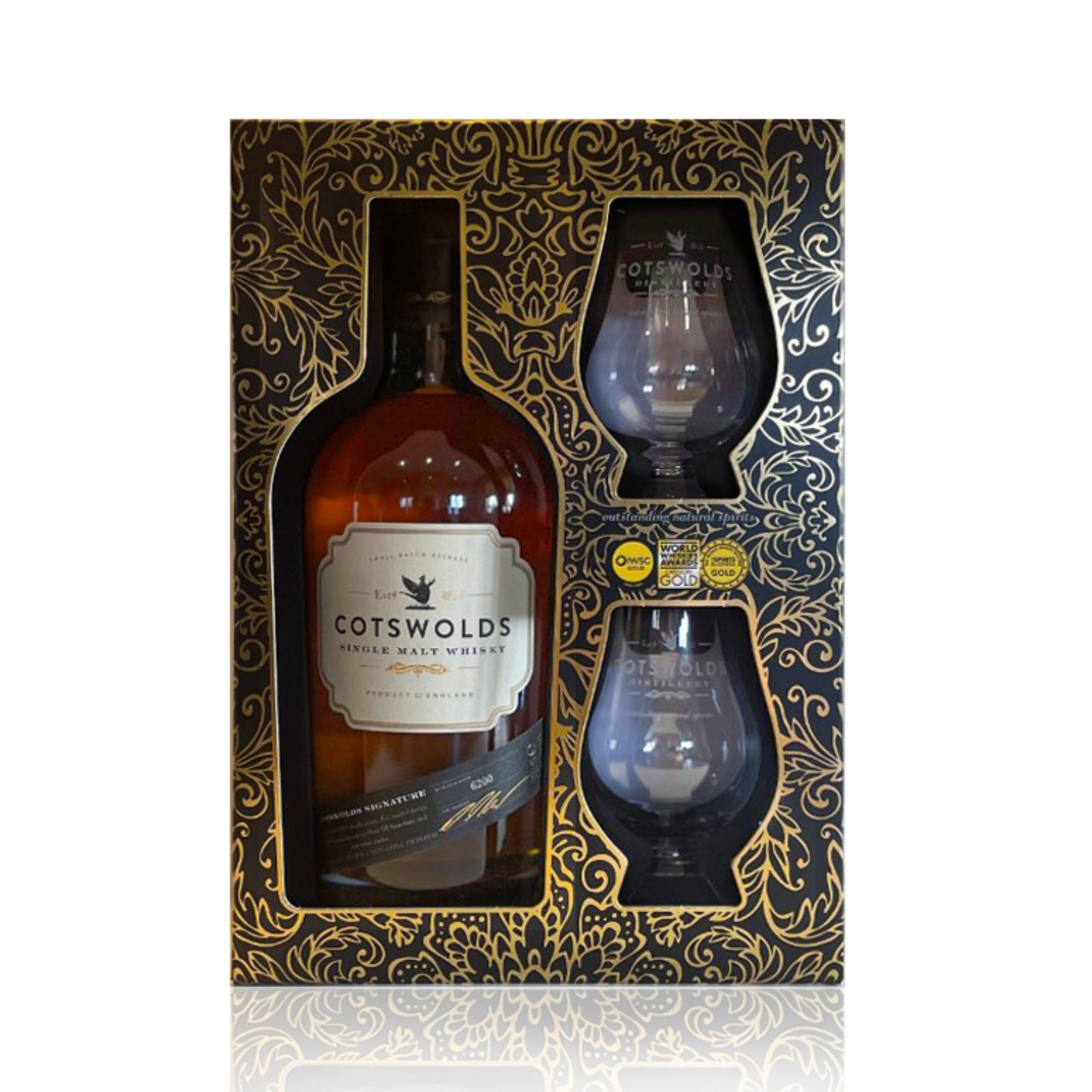 COTSWOLDS SIGNATURE SINGLE MALT WHISKY AND GLENCAIRN GLASS GIFT SET