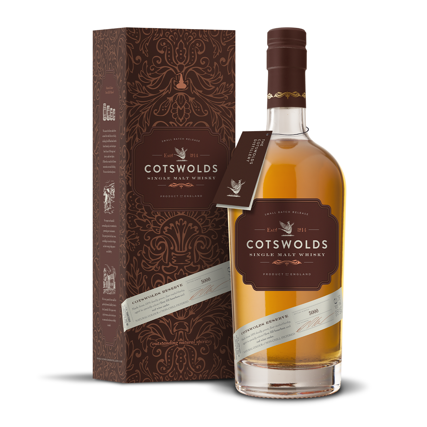 cotswolds reserve single malt whisky bottle with gift box