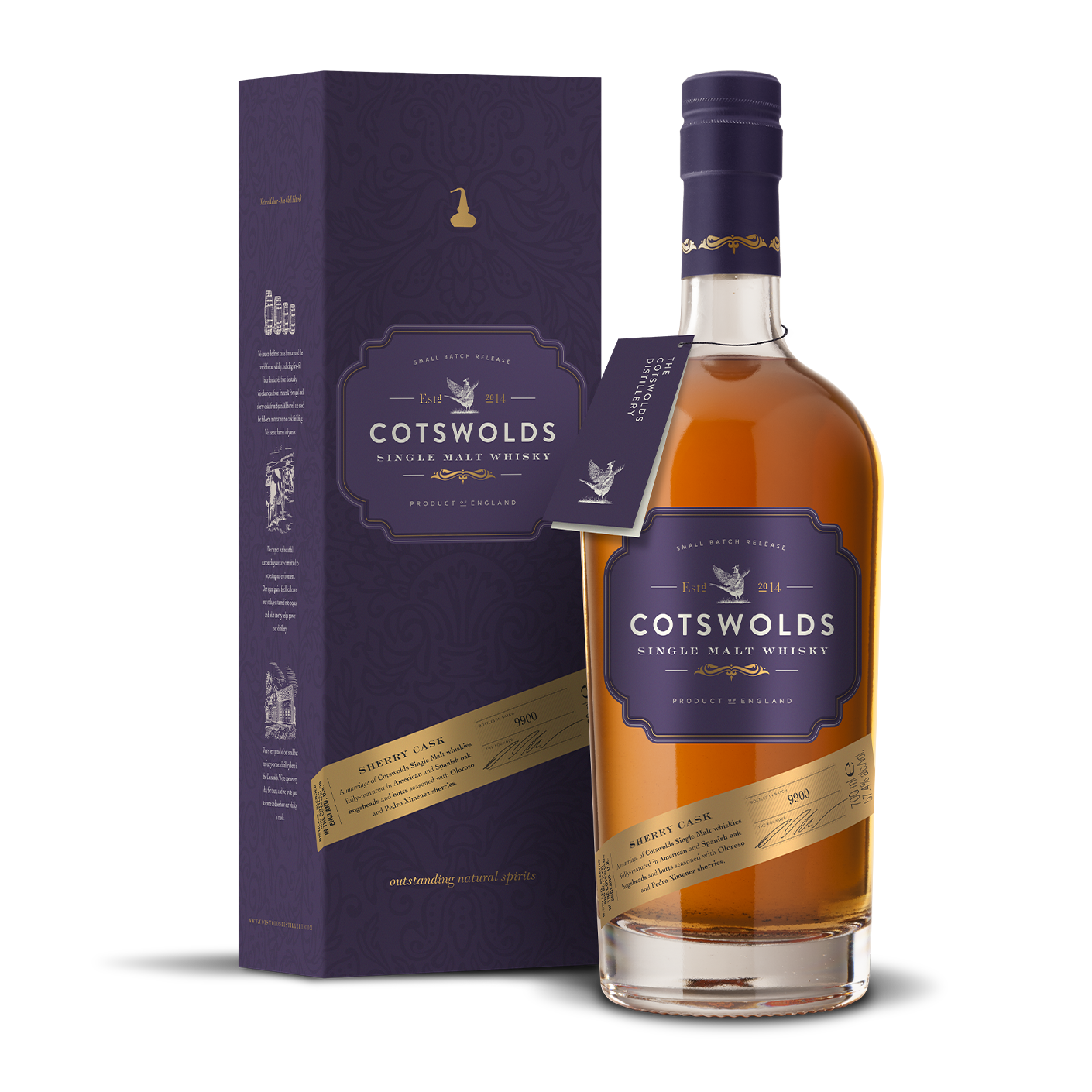 cotswolds sherry cask single malt whisky bottle with gift box